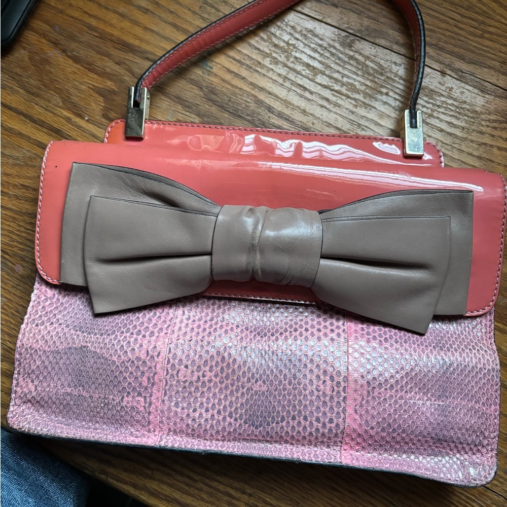 Valentino Pink and Tan Shoulder Bag